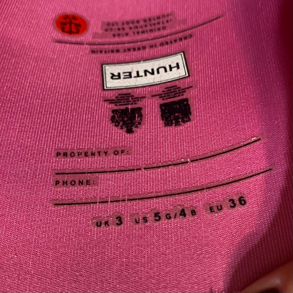 {Hunter} Original Short Rain Boots | Matte Pink ~ Size 5 - Picture 9 of 16